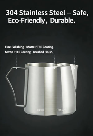 Phantom Precision Latte Art Pitcher – 600ml Narrow Spout for Advanced Patterns