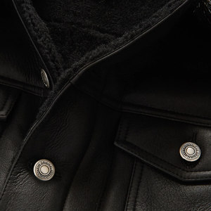 Men's Black B3 Sheepskin Shearling Trucker Jacket
