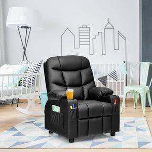 Kids Recliner Chair with Cup Holder and Footrest for Children