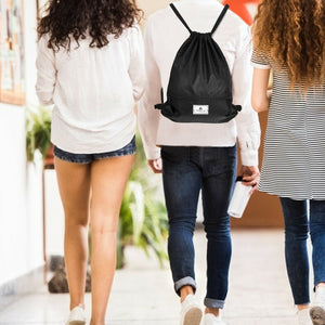 Drawstring Backpack String Bag Foldable Sports Sack with Zipper Pocket