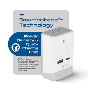 UK, England Travel Adapter | Type G - USB-A & USB-C Ports + 2 USA Outlet (AP-7) - TRAPSKI
