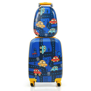 2PC Kids Luggage Set Rolling Suitcase & Backpack-Pink