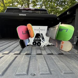 PRE-ORDER Special Edition White/Blue: TRAPSKI All Mountain/Race/XC Ski and Standard Stance Snowboard Rack