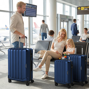 3-Piece Hardside Luggage Set (20/24/28 Inch) Lightweight with 3-Digital Lock