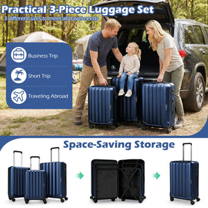 3-Piece Hardside Luggage Set (20/24/28 Inch) Lightweight with 3-Digital Lock