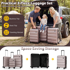 3-Piece Hardside Luggage Set 20/24/28 Inch Lightweight Hardside Suitcases