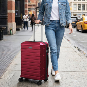 3-Piece Hardside Luggage Set Lightweight Hardside Suitcases with 8-Spinner Wheels