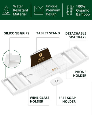 Bathtub Caddy Tray, White