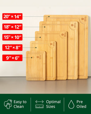 Cutting Board Set of 5, Bamboo