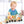 3-Section Toy Wooden Train Set with Stackable Building Blocks