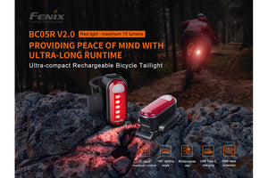 Fenix BC05R V2.0 Rechargeable Bicycle Tail Light - TRAPSKI