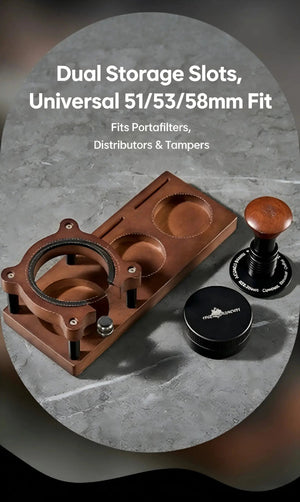 Cute Bear Espresso Tamper Set with Walnut Stand - Gift for Coffee Lovers Under $29