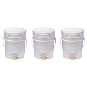 Little Giant BKT5 Plastic Honey Bucket w/ Gate for Beekeeping, 5 Gallon (3 Pack)