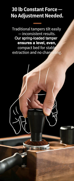 Black Myth Impact Tamper - 30LB Constant Force Spring Espresso Tamper Under $49