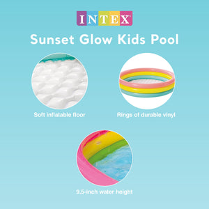 Intex 58" x 13" Inflatable Sunset Glow Colorful Backyard Kids Vinyl Splash Pool - TRAPSKI