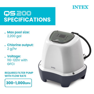 Intex 26661EG Krystal Clear Pool Small and Sleek Saltwater System, 110-120V