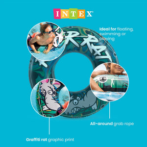 Intex River Rat 48 Inch Inflatable Lake Boat Towable Floating Tube, Color Varies