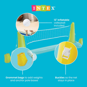 Intex 56508EP Inflatable Floating Swimming Pool Toys Volleyball Game, Green