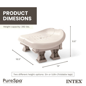 Intex PureSpa Slip Resisting Inflatable Removable Hot Tub Seat Spa Accessory