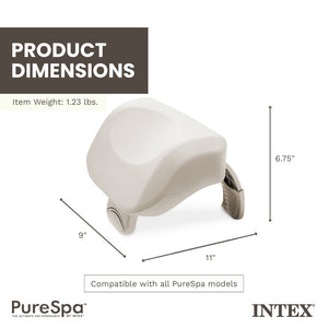 Intex 28505E PureSpa Cushioned Foam Headrest Pillow Hot Tub Spa Accessory, White