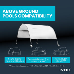 Intex 28054E Protective Canopy for 9 Foot or Smaller Rectangular Swimming Pools