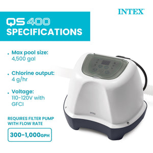 Intex Krystal Clear Saltwater Pool Chlorine System for 4,500 Above Ground Pools
