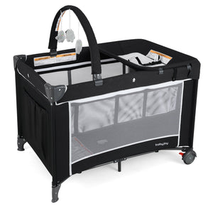 3-in-1 Portable Baby Crib and Playpen with Changing Table