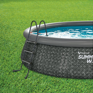 Summer Waves 14 x 3 Ft Quick Set Above Ground Swimming Pool with Pump and Ladder