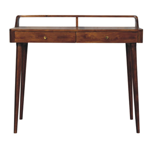 Elevated Chestnut Console Table, 2-Drawers, Nordic Legs
