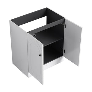 Contemporary Freestanding Bathroom Vanity With Resin Sink & Soft-Close Cabinet Doors