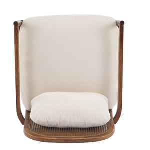 Elliston Rattan Backrest Solid Wood Accent Chair with Cushions - Set of 2