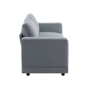 Modern Square Arm Sofa With Soft Fabric Upholstery, Deep Cushions