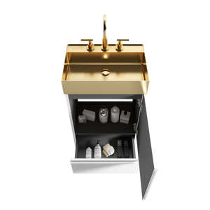Gada 20" Striped Velvet Bathroom Vanity