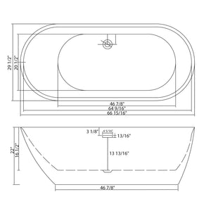 Glossy Freestanding Bathtub With Pop Up Drain