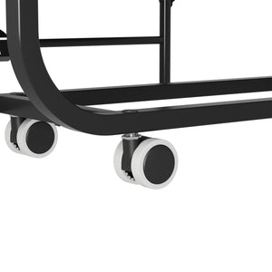 Twin Folding Bed With Adjustable Headboard, Memory Foam For Tall People, Heavy-Duty Portable On Wheels, Easy Assembly - Black