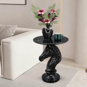 Horse Head Accent Table Animal Statue End Table