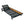 Black Iron + Teak Finish Wood Chaise Lounge Frame