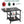 Outdoor Grill Table, Prep Cart With Wheels, Storage Shelf And Hooks - Black