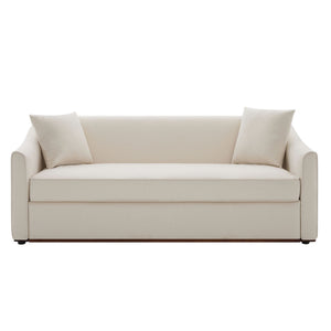 3 Seater Sofa With Wrap Around Armrests And Throw Pillows