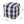 Connor Checkered Square Pouf Ottoman and Floor Cushion Ivory Navy