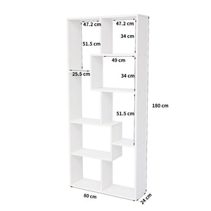 Asymmetrical Display Shelf & Bookcase, 5 Tier
