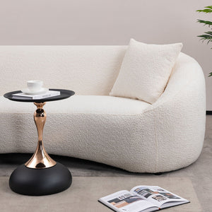 Curved 3 Seater Sofa For Living Room - White