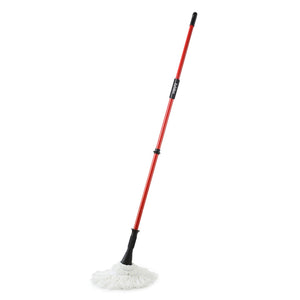 Ultra Fine Fiber Twist Mop With 57.5 Inch Long Handle For Dry And Wet Floor Cleaning - Red