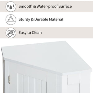 Bathroom Cabinet Triangle Corner Storage Cabinet With Adjustable Shelf Modern Style