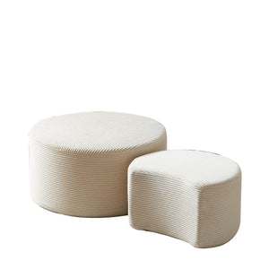 Modern Upholstered Round Coffee Table For Living Room (Set of 2)