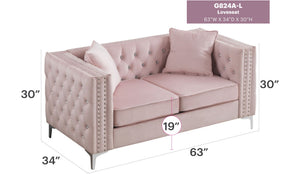 Elegant Track Arm Loveseat