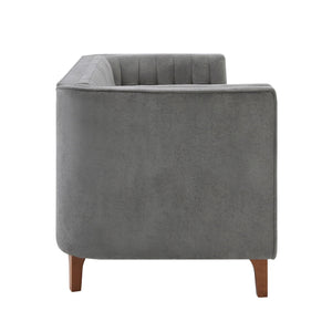 Modern 3 Seater Sofa Upholstered Couch with Curved Armrests