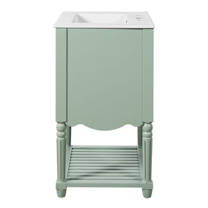 Wave Design Bathroom Vanity With Sink, 2 Drawers And Open Shelf