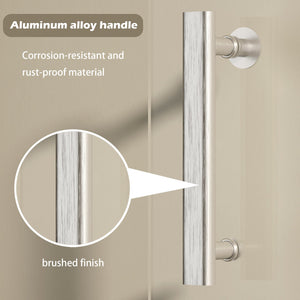 47-49" W × 72" H Pivot Shower Door with Brushed Nickel Finish