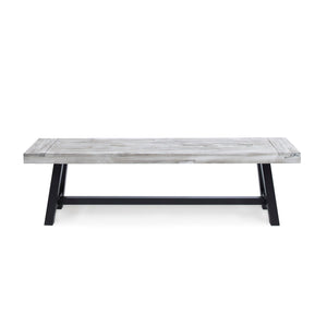 Tranquilizer Outdoor Acacia Wood Bench With Slat Panel Design